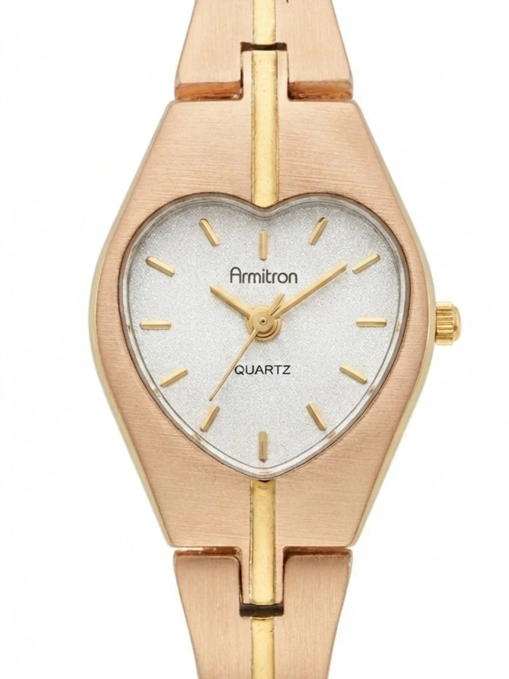 Rare Vintage Armitron Gold Tone Heart-Shaped Women's Quartz Watch Swiss Parts